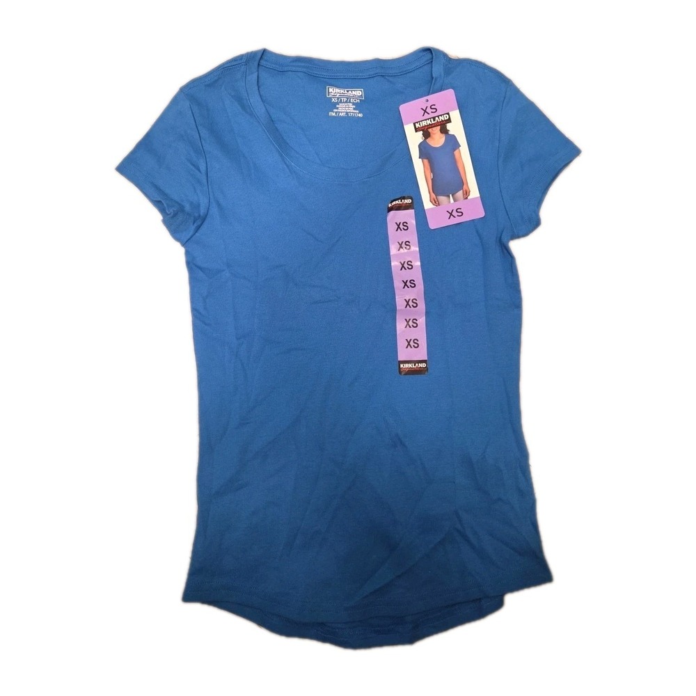 Kirkland Womens Pima Cotton Tee‎ Blue XS